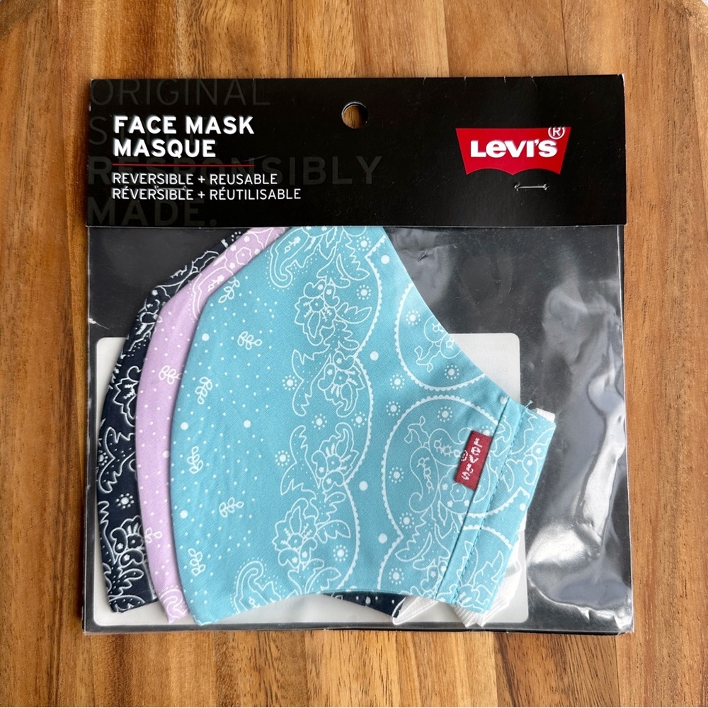 New Levi’s Bandana Print Face Mask (3 Pack)